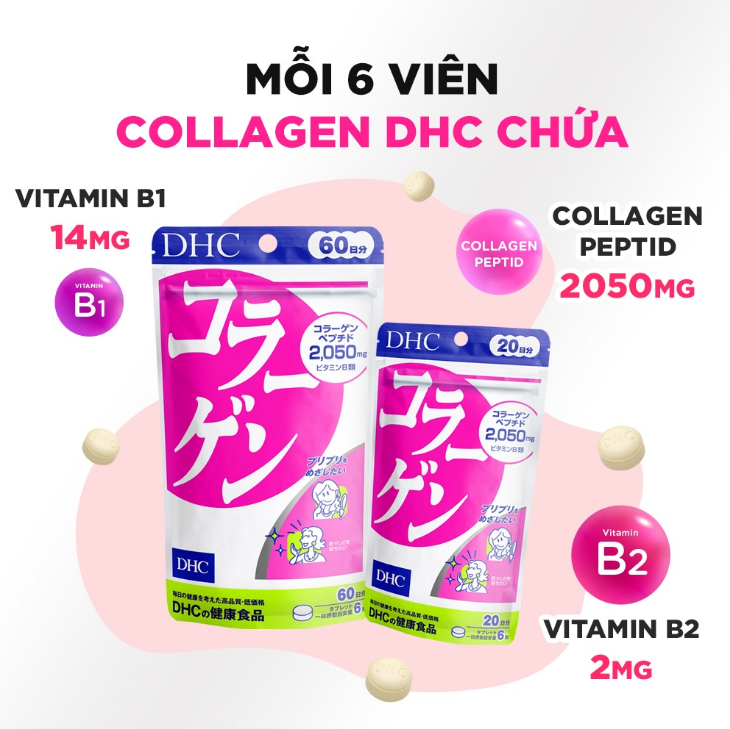 Viên Uống DHC Bổ Sung Collagen Đẹp Da - Chống Lão Hóa - Giảm Nếp Nhăn (Dạng Túi)