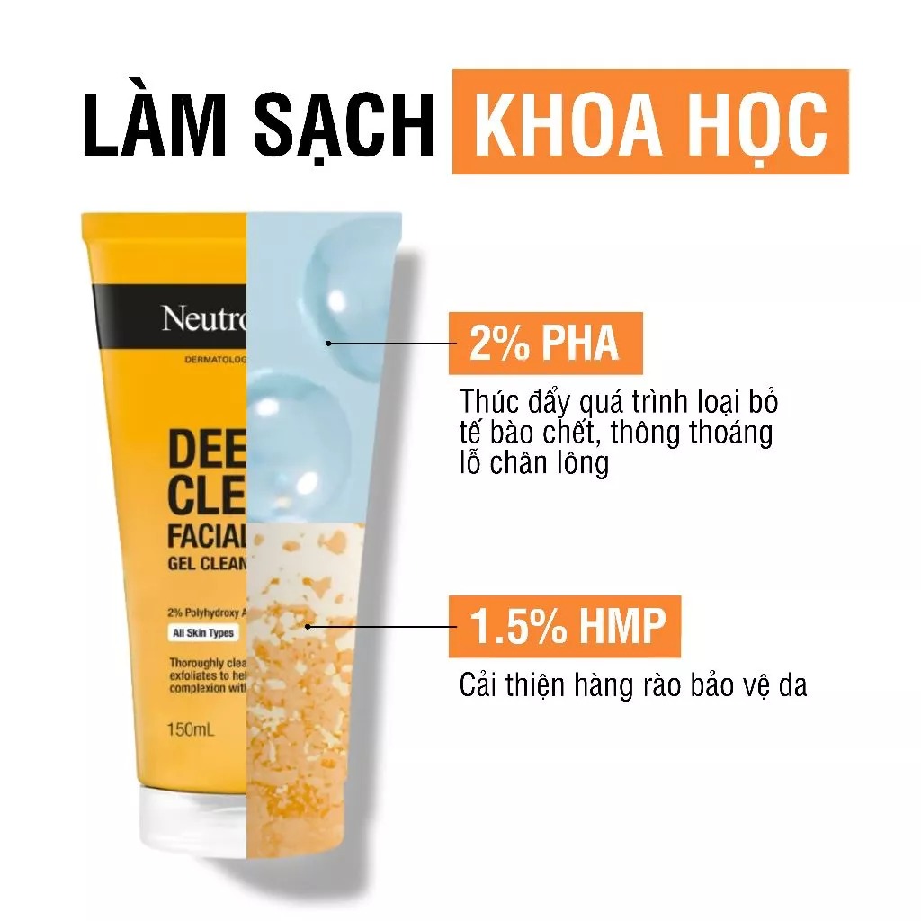 Sữa Rửa Mặt Neutrogena Làm Sạch Sâu Dạng Gel Deep Clean Facial Gel Cleanser 150ml