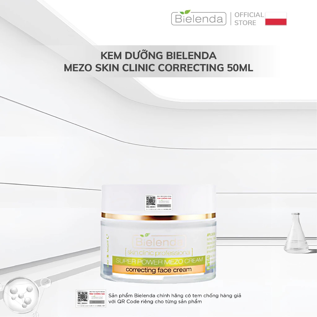 Kem Dưỡng Bielenda Dưỡng Trắng Mờ Thâm Super Power Mezo Correcting Face Cream 50ml