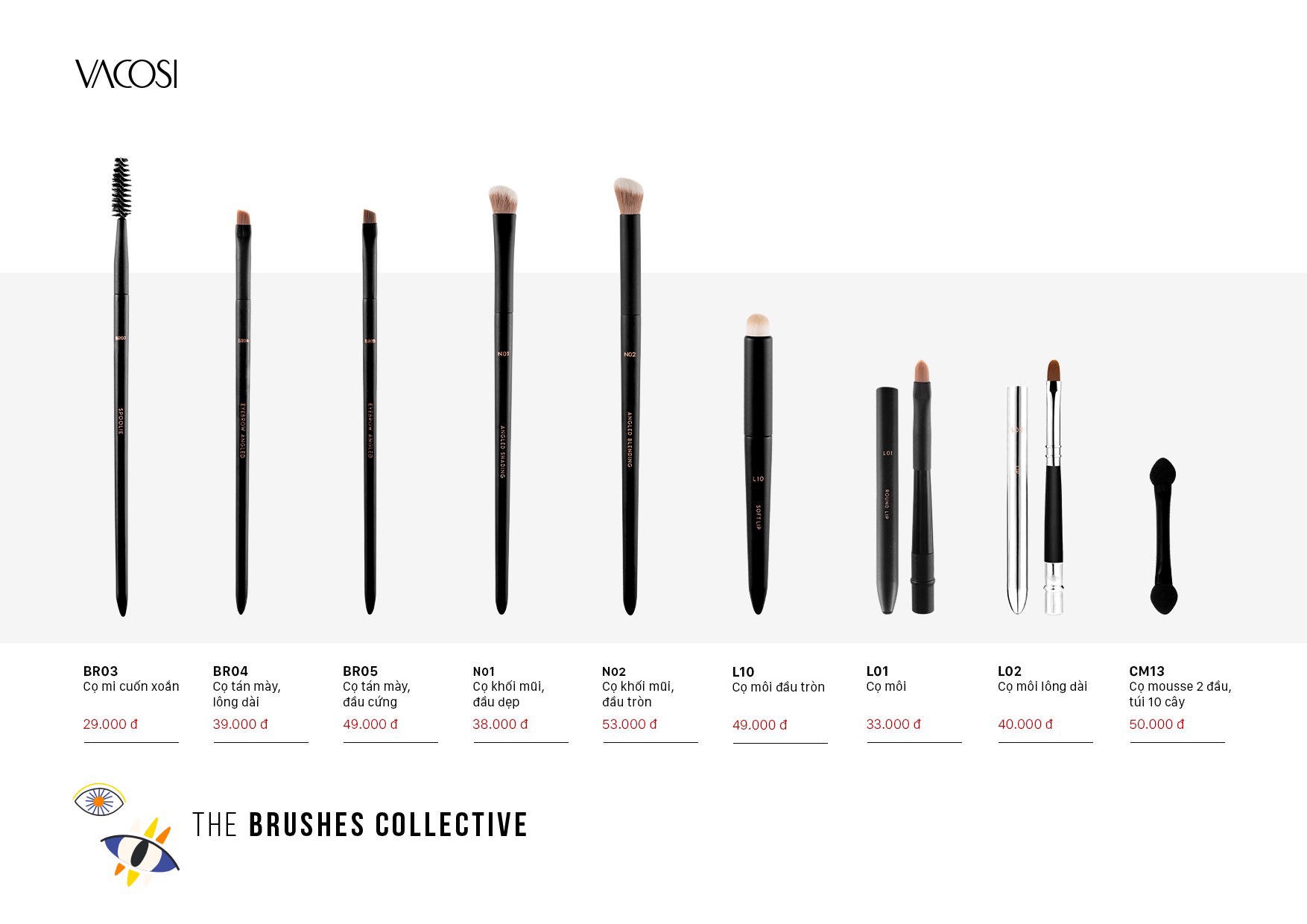 L01 - Cọ Môi VACOSI Round Lip Brush (Có Nắp Đậy)