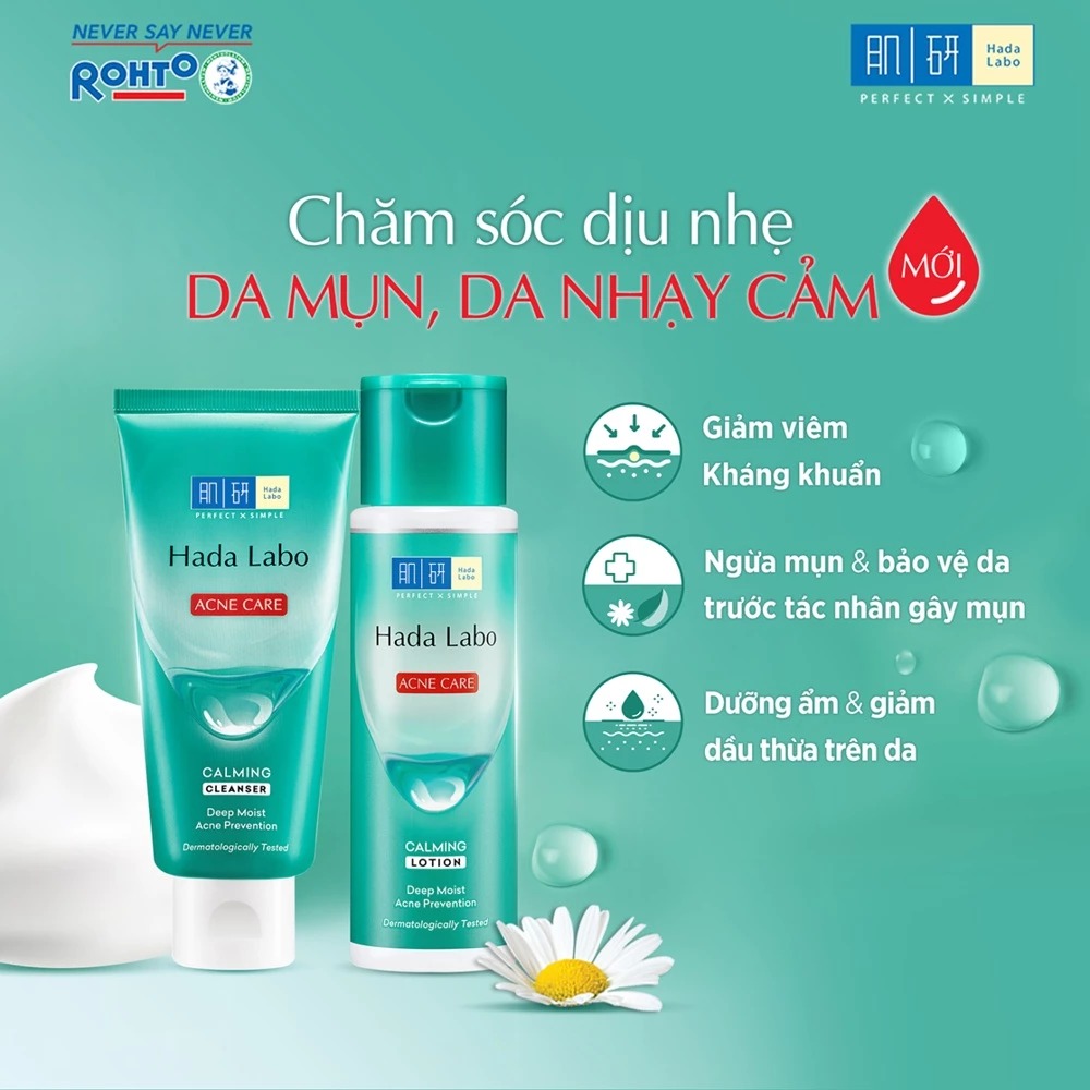 Kem Rửa Mặt Hada Labo Cho Da Mụn Và Nhạy Cảm Acne Care Calming Cleanser 80g