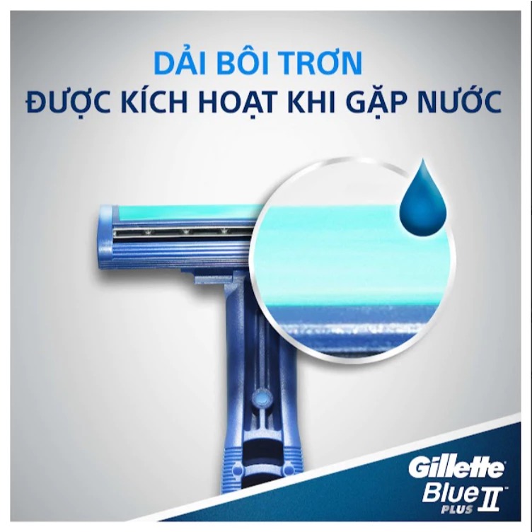 Dao Cạo Cán Xanh Gillette Blue II Plus (Gói 5 Tặng 1)