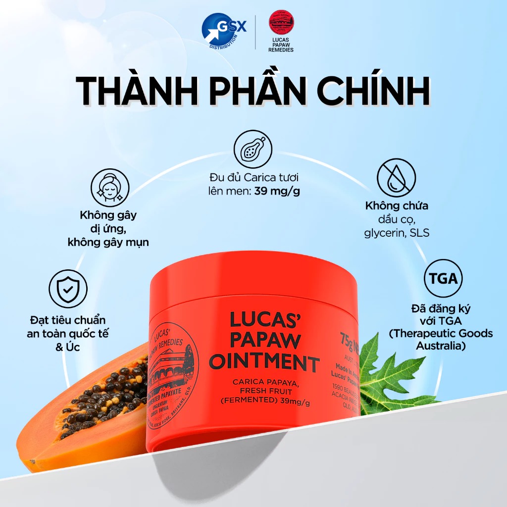 Dưỡng Môi Đa Năng LUCAS PAPAW Chiết Xuất Đu Đủ