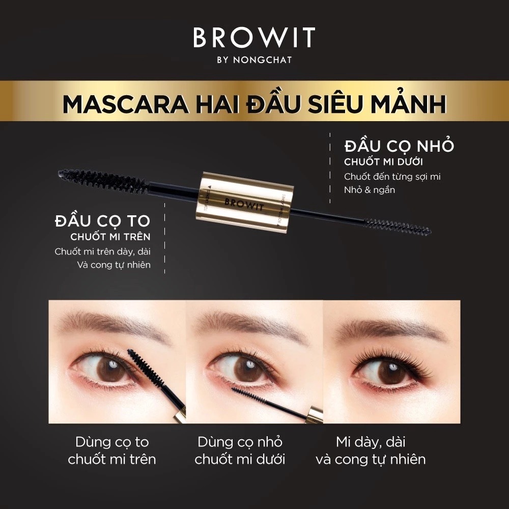 Mascara Browit Hai Đầu Làm Tơi Và Cong Mi Professional Duo Mascara #Sexy Black 4g +4g