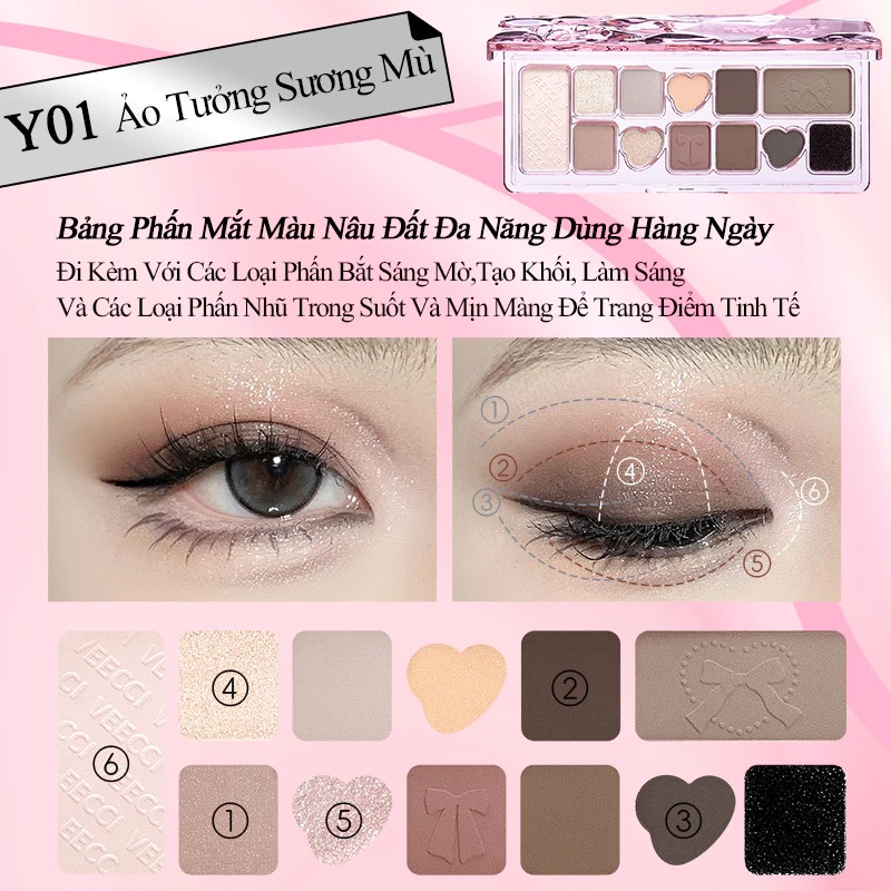 Bảng Phấn Mắt 11 Ô VEECCI 9.3g