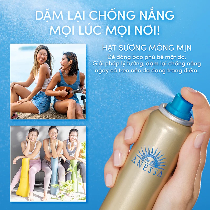 Xịt Chống Nắng Anessa Dưỡng Da Đa Năng 60g Perfect UV Sunscreen Skincare Spray N SPF50+ PA++++ (Mới)