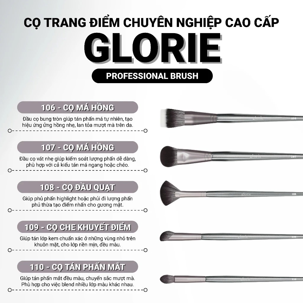 [Cọ Lẻ] Cọ Trang Điểm Chuyên Nghiệp Cao Cấp GLORIE Professional Brush