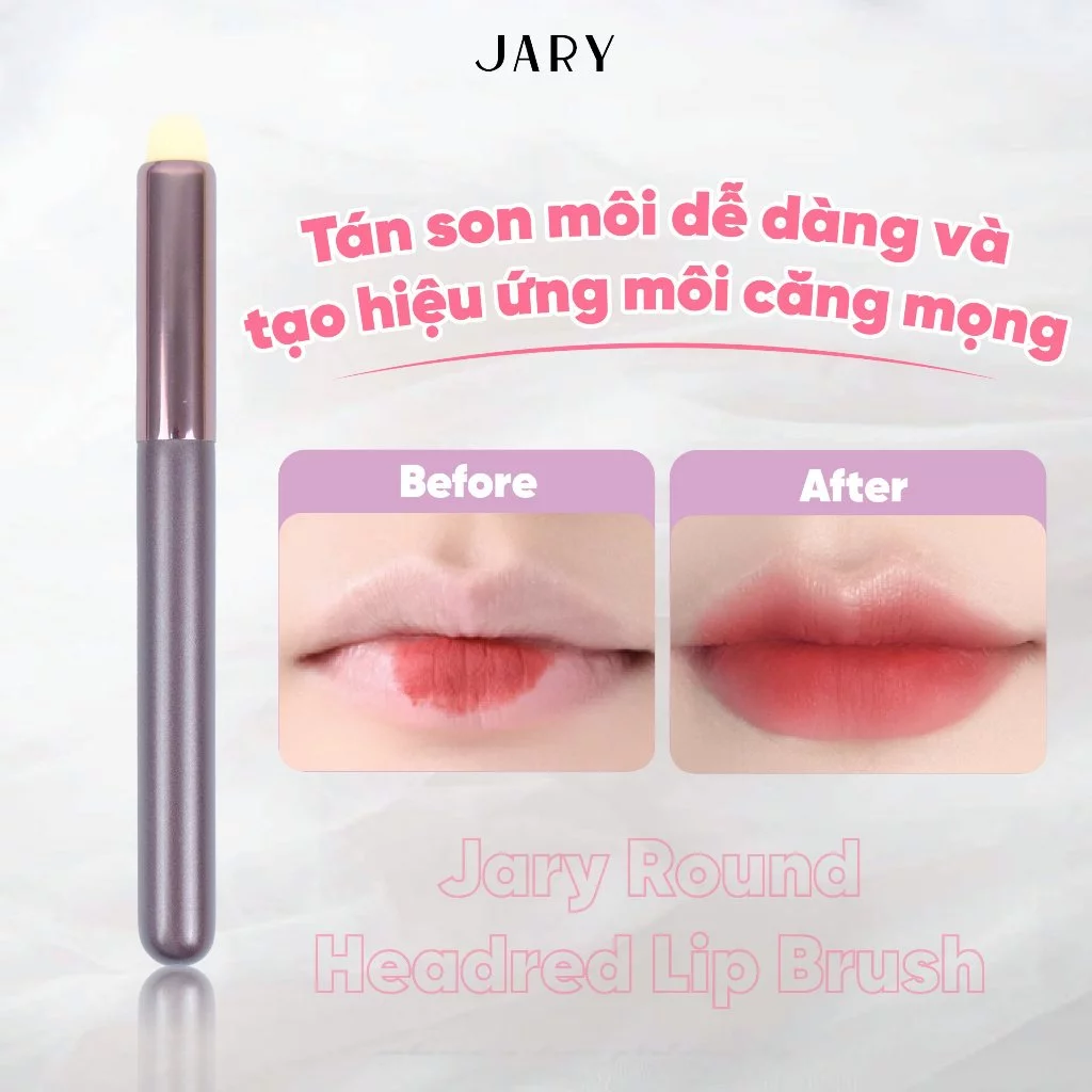 Cọ Tán Môi Đầu Tròn Lùn JARY Round Headred Lip Brush - Kèm Túi