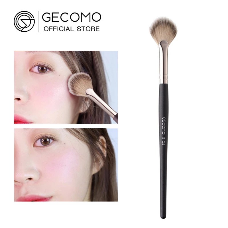 Cọ GECOMO Bắt Sáng Và Tán Phấn Má Hồng Hình Quạt G1023