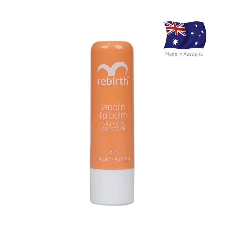 Son Dưỡng Môi Rebirth Nhau Thai Cừu Ngừa Khô Nứt Nẻ Lanolin Lip Balm Vitamin E & Apricot Oil RB14 3.7g