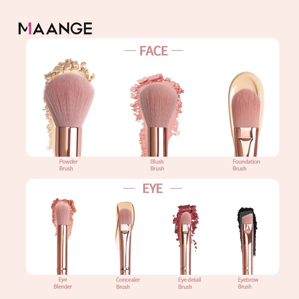MAANGE - Bộ 7 Cọ Trang Điểm 5861 (Hồng)
