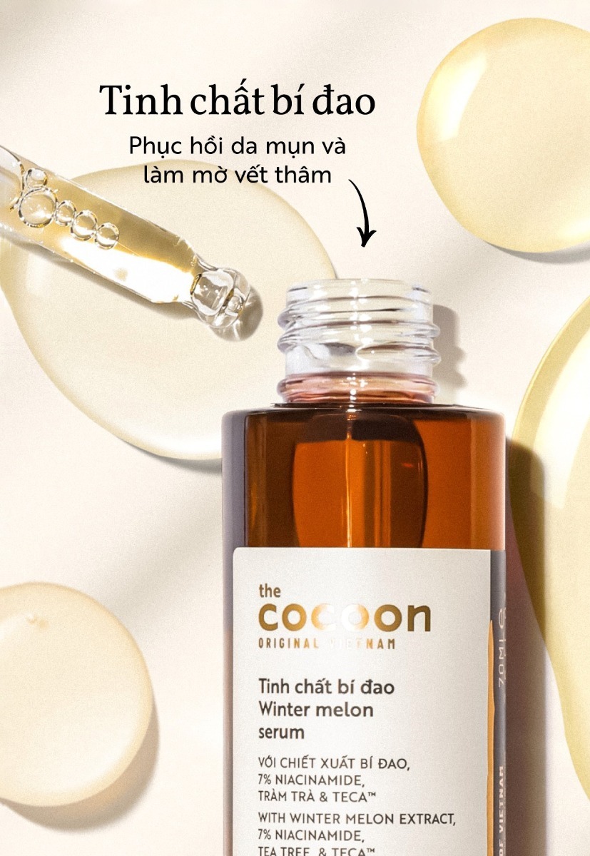 Serum Cocoon Hỗ Trợ Giảm Mụn, Làm Mờ Vết Thâm Xuất Bí Đao Winter Melon Serum N7 70ml