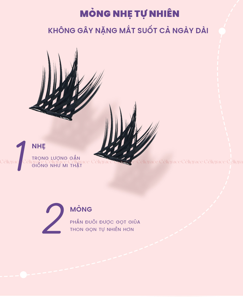 H-9078 - Mi Giả Từng Cụm HEY Tự Dính Không Dùng Keo, Phong Cách Cá Tính