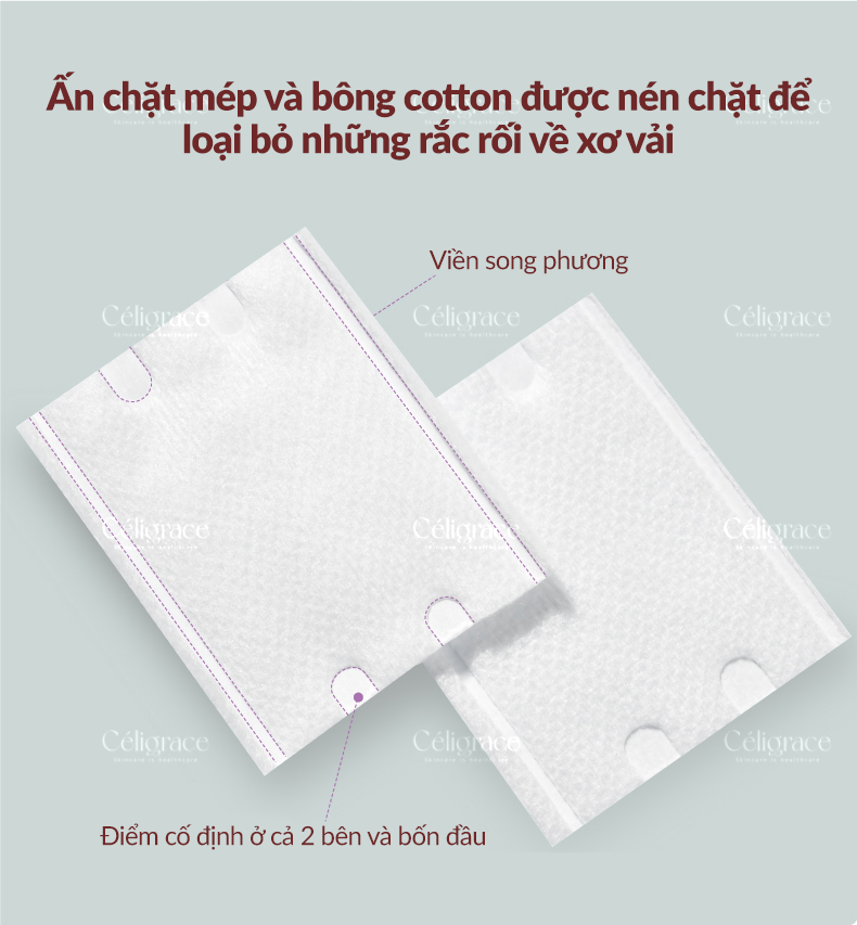 [COMBO2/4] Bông Tẩy Trang QIN PAI Hộp 120 Miếng Vuông