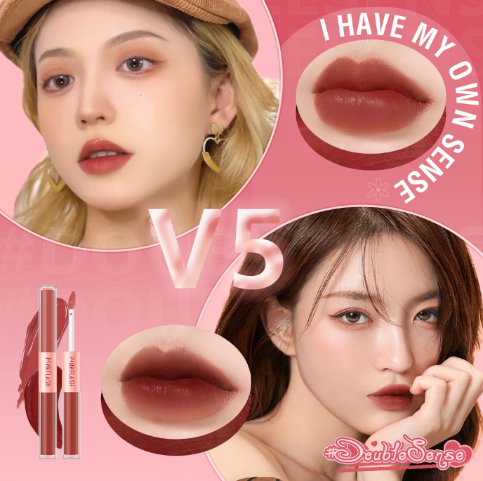 Son Kem Tint Lì PINKFLASH 2 Đầu Duo Lip Gloss PF-L13 1.3g*2