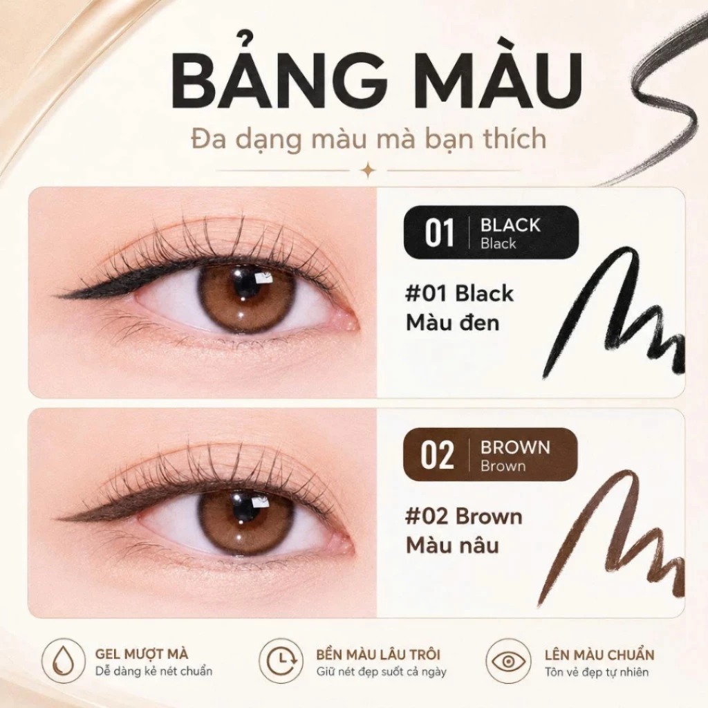 Kẻ Mắt Tonymoly Back Gel Eyeliner Long Brush