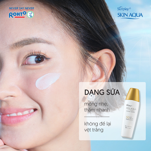 Sữa Chống Nắng Sunplay SKIN AQUA Dưỡng Da Sáng Mịn Clear White SPF50+ PA++++ (Nắp Đồng)