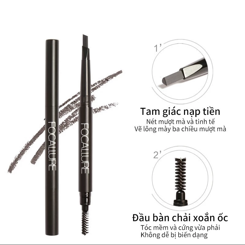 Chì Kẻ Mày Bền Màu Lâu Trôi FOCALLURE Auto Brows Pen FA18