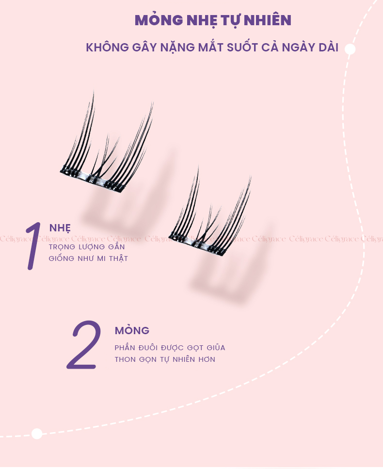 H-9076 - Mi Giả Từng Cụm HEY Tự Dính Không Dùng Keo, Phong Cách Mắt Mèo