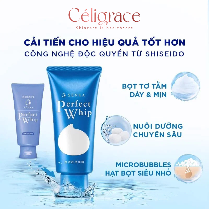 Sữa Rửa Mặt Senka Tạo Bọt Chiết Xuất Tơ Tằm Trắng Perfect Whip Facial Foam Wash