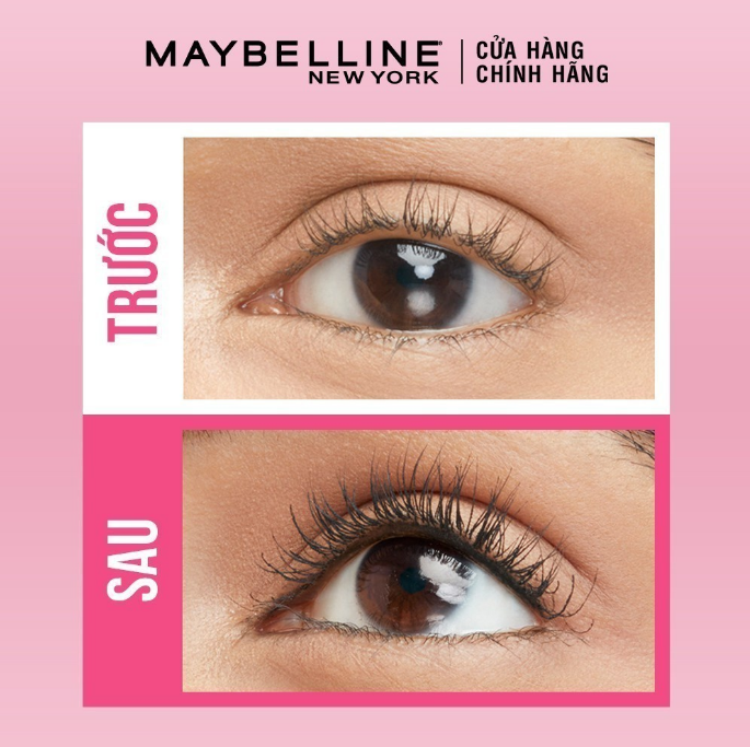 Mascara MAYBELLINE Làm Dài Và Cong Mi, Không Lem Không Trôi The Hyper Curl Mascara 9.2g (Đen Hồng)