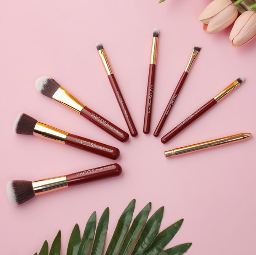 BC24 - Bộ Cọ Hộp Sắt VACOSI My Darling Travel Brush (Set 8 Cây)