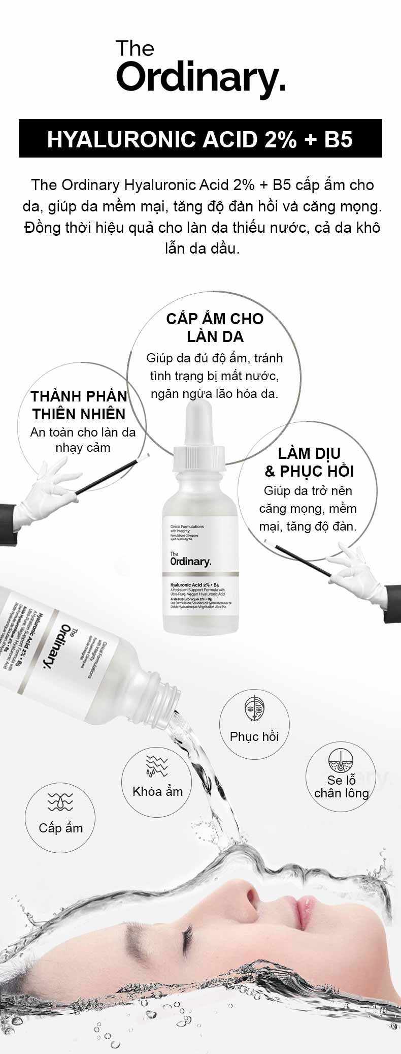 Tinh Chất The Ordinary Cấp Nước Hyaluronic Acid 2% + B5 30ml