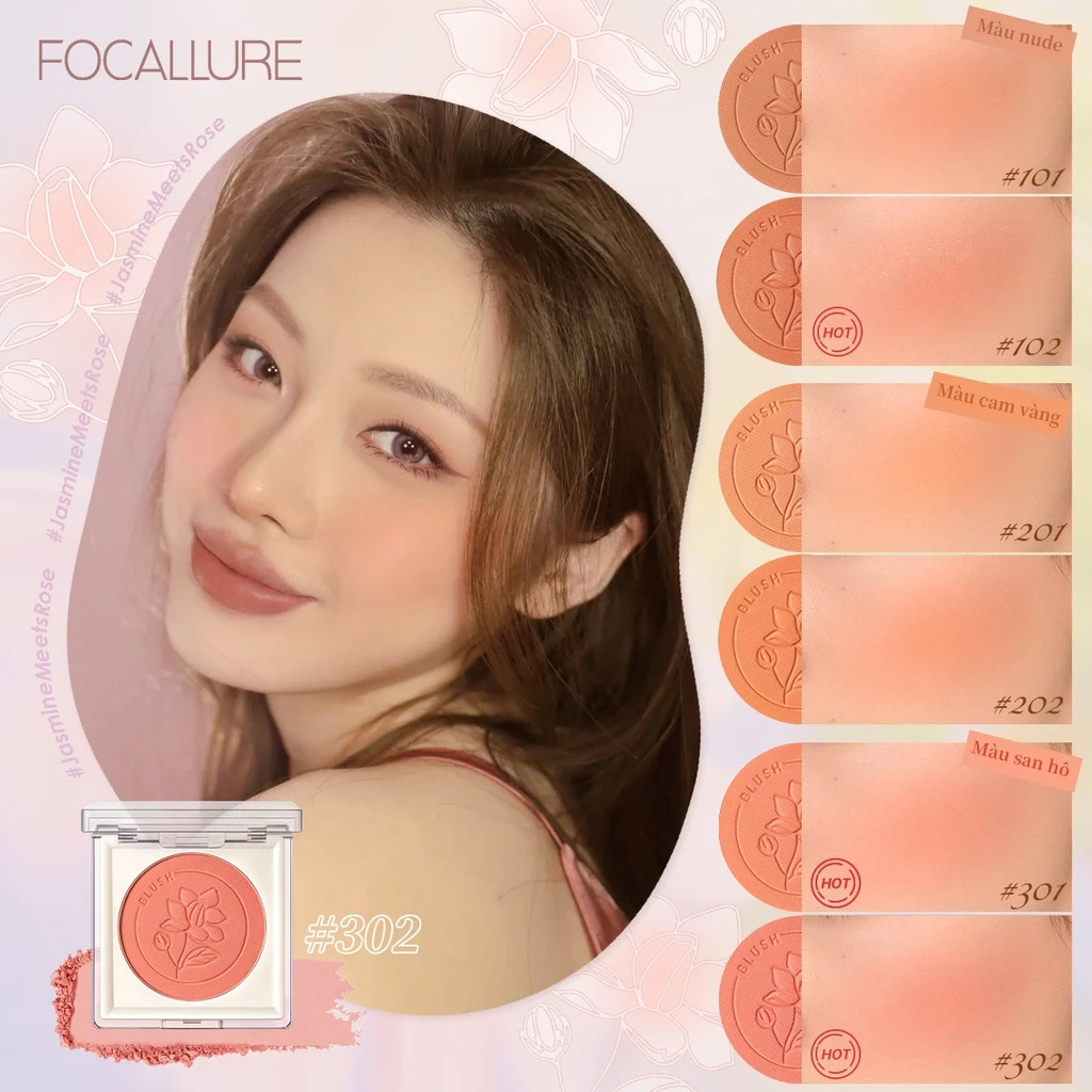 Phấn Má Hồng FOCALLURE Mềm Mịn Lâu Trôi Perfection Velvet Blush FA235 3.7g