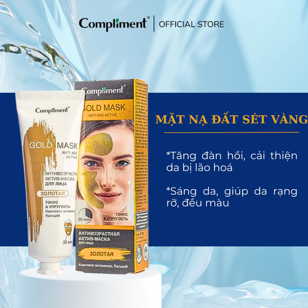 Mặt Nạ Đất Sét Compliment No Problem Mask Giúp Làm Sạch Sâu Kiểm Soát Dầu Giảm Bã Nhờn 80ml
