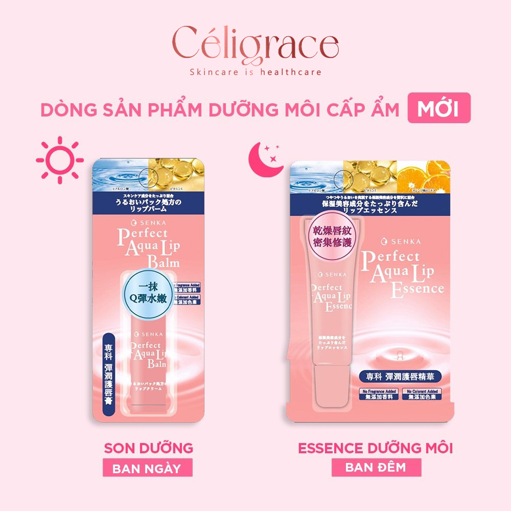 Son Dưỡng Môi Senka Cấp Ẩm & Ngừa Khô, Nẻ Môi Perfect Aqua Lip Balm 4.5g