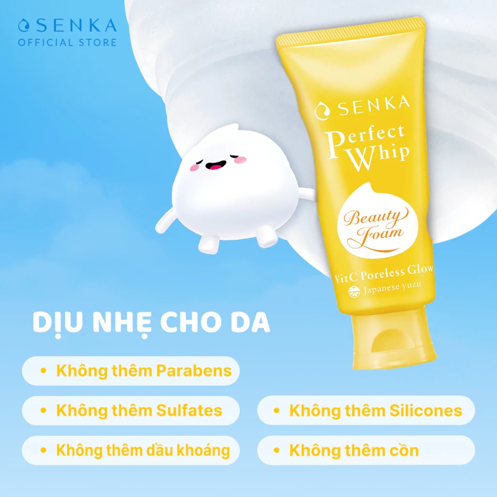 Sữa Rửa Mặt Senka Dưỡng Sáng Mờ Thâm Perfect Whip Vit C 100g