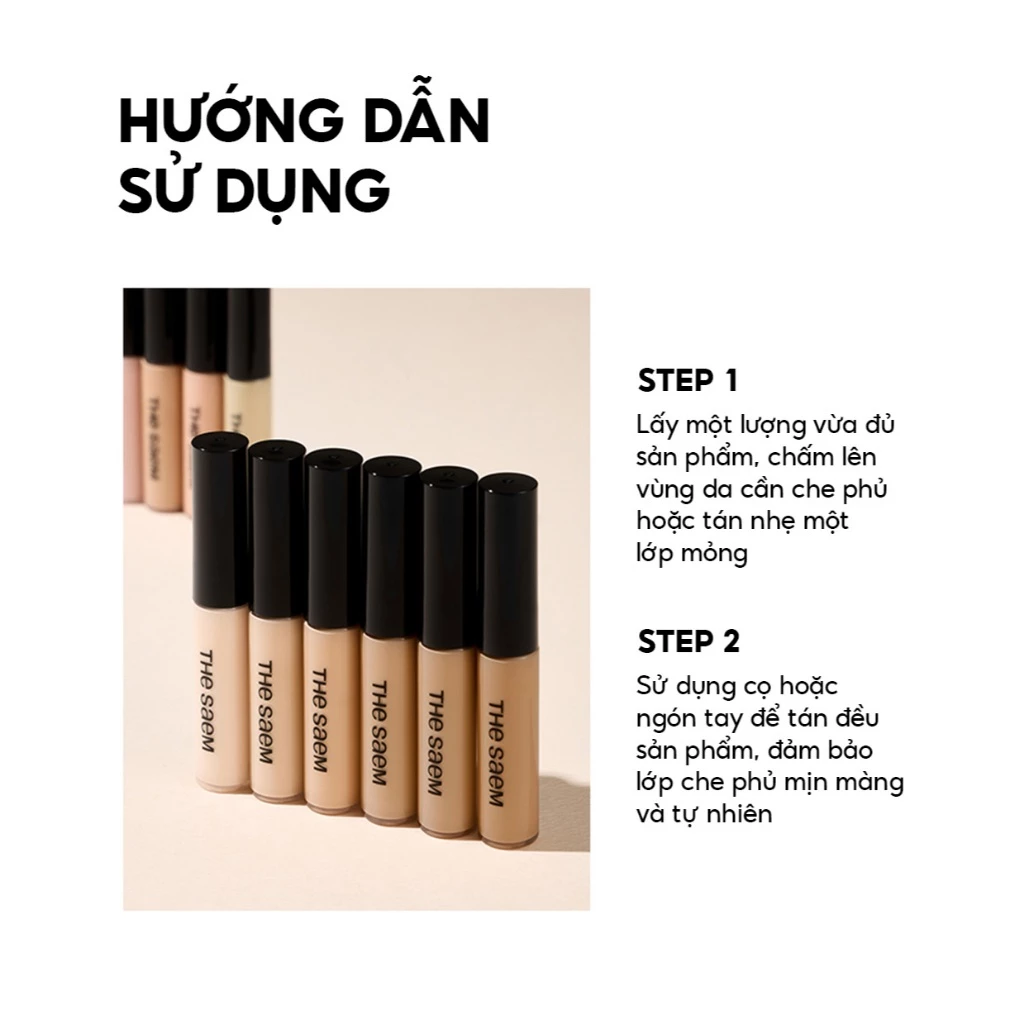 Kem Che Khuyết Điểm The Saem Có Chống Nắng Hàn Quốc Cover Perfection Tip Concealer SPF28/PA++ 6.5g