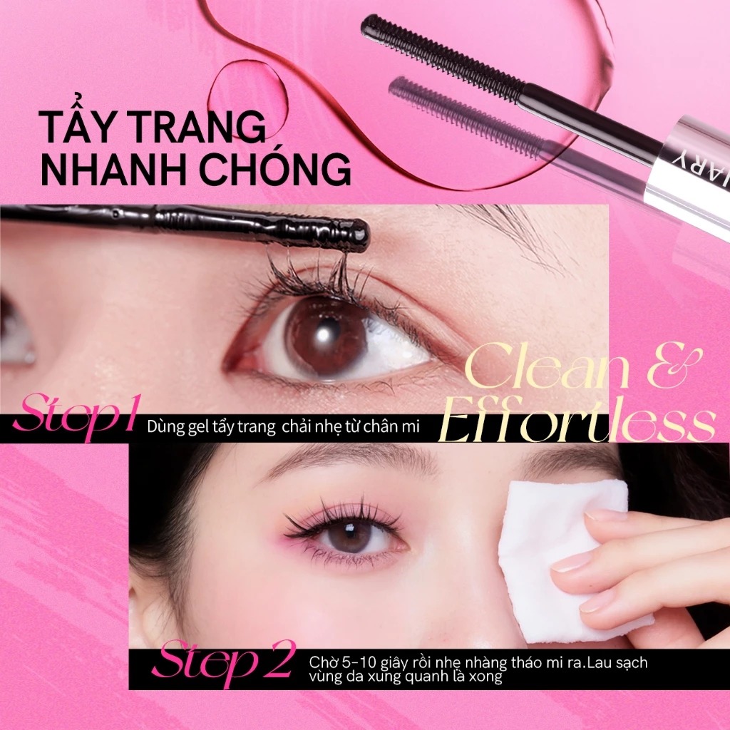 [Phiên Bản Mới] Mascara Keo Dán Mi 2 Đầu 4in1 Mlen Diary 8g - Màu Đen
