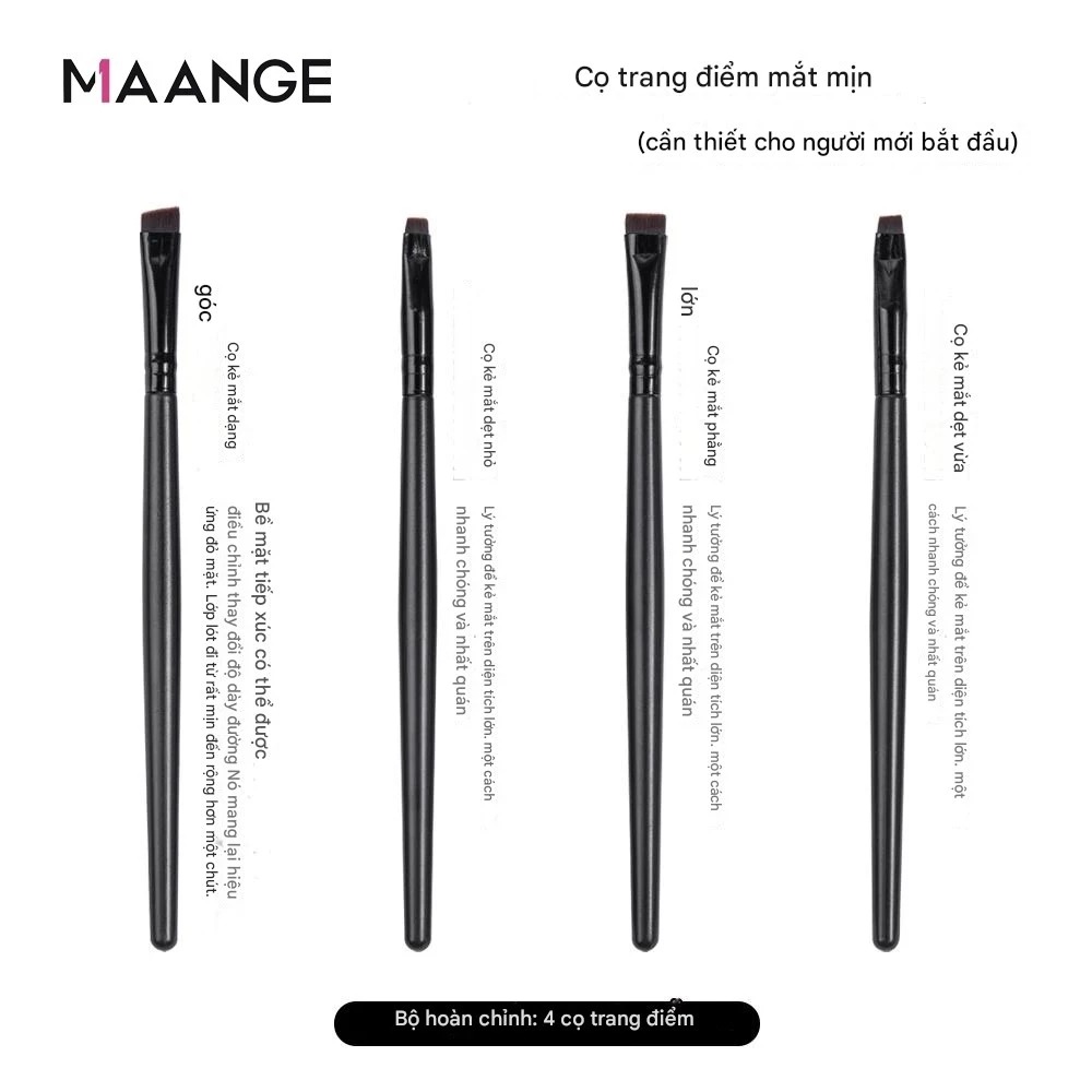 MAANGE - Bộ 4 Cọ Kẻ Viền Mắt & Mày 51174