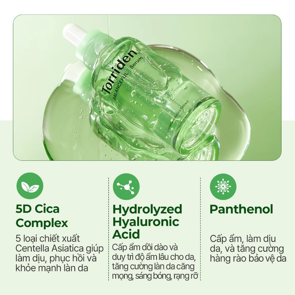Serum TORRIDEN Làm Dịu, Giảm Mẩn Đỏ Cho Da Mụn Balanceful Cica 50ml