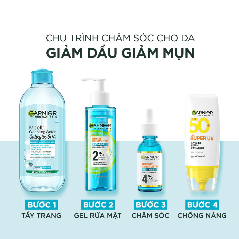 Serum GARNIER Dưỡng Sáng Da, Mờ Thâm Nám Skin Naturals Bright Complete Anti - Acne Booster Serum 30ml