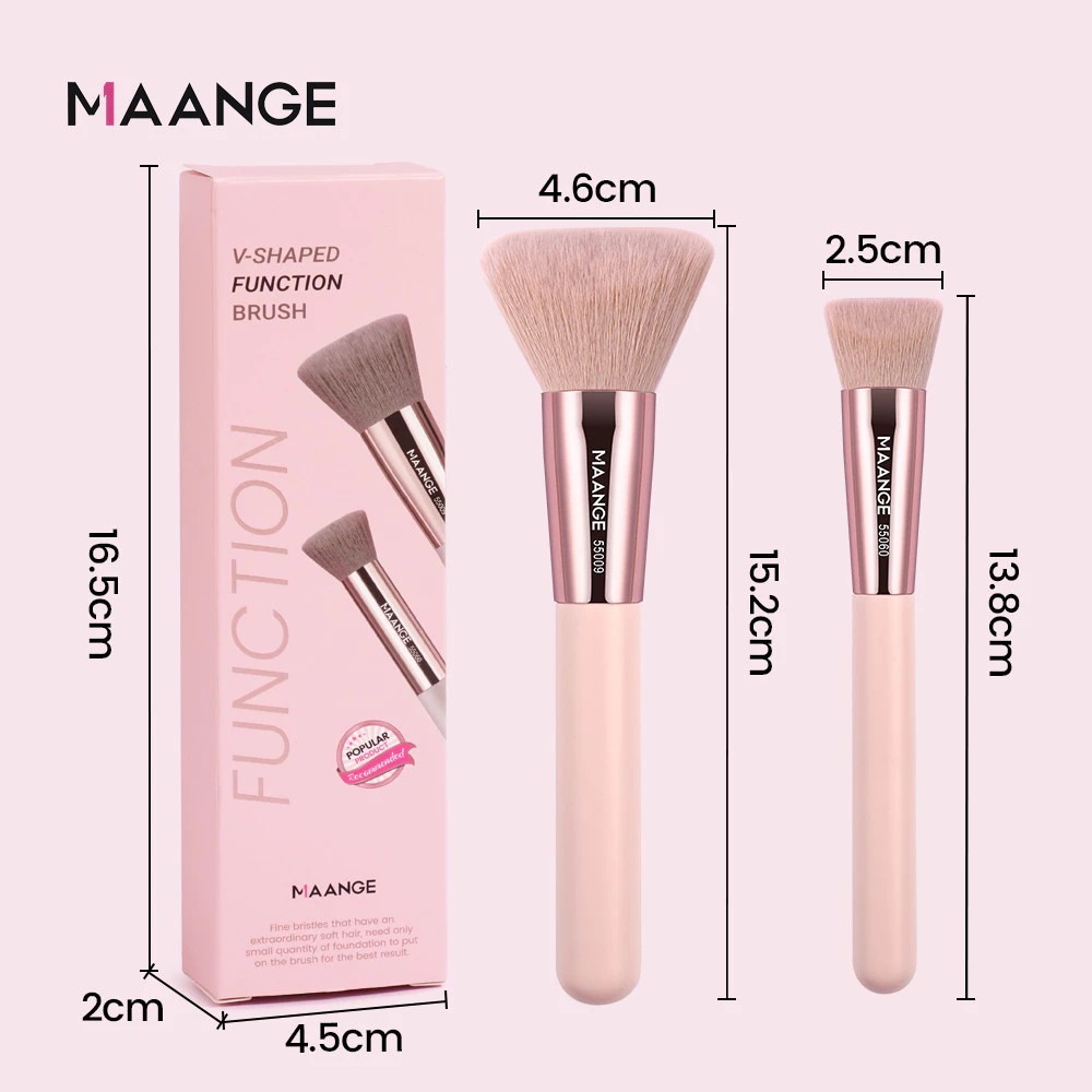 MAANGE - Bộ 2 Cọ Kem Nền/Tạo Khối/Che Khuyết Điểm Pink Edition 55070