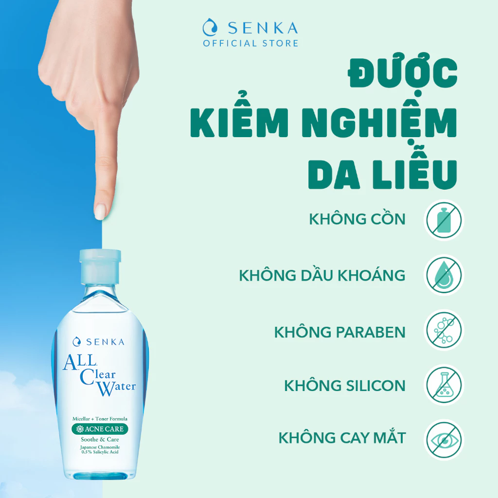 Nước Tẩy Trang Senka Ngăn Ngừa Mụn All Clear Water Acne Care 230ml