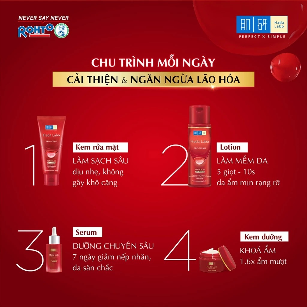 Sữa Rửa Mặt Cải Thiện Nếp Nhăn, Lão Hóa Da Hada Labo Pro Anti Aging Lifting Cleanser 80g