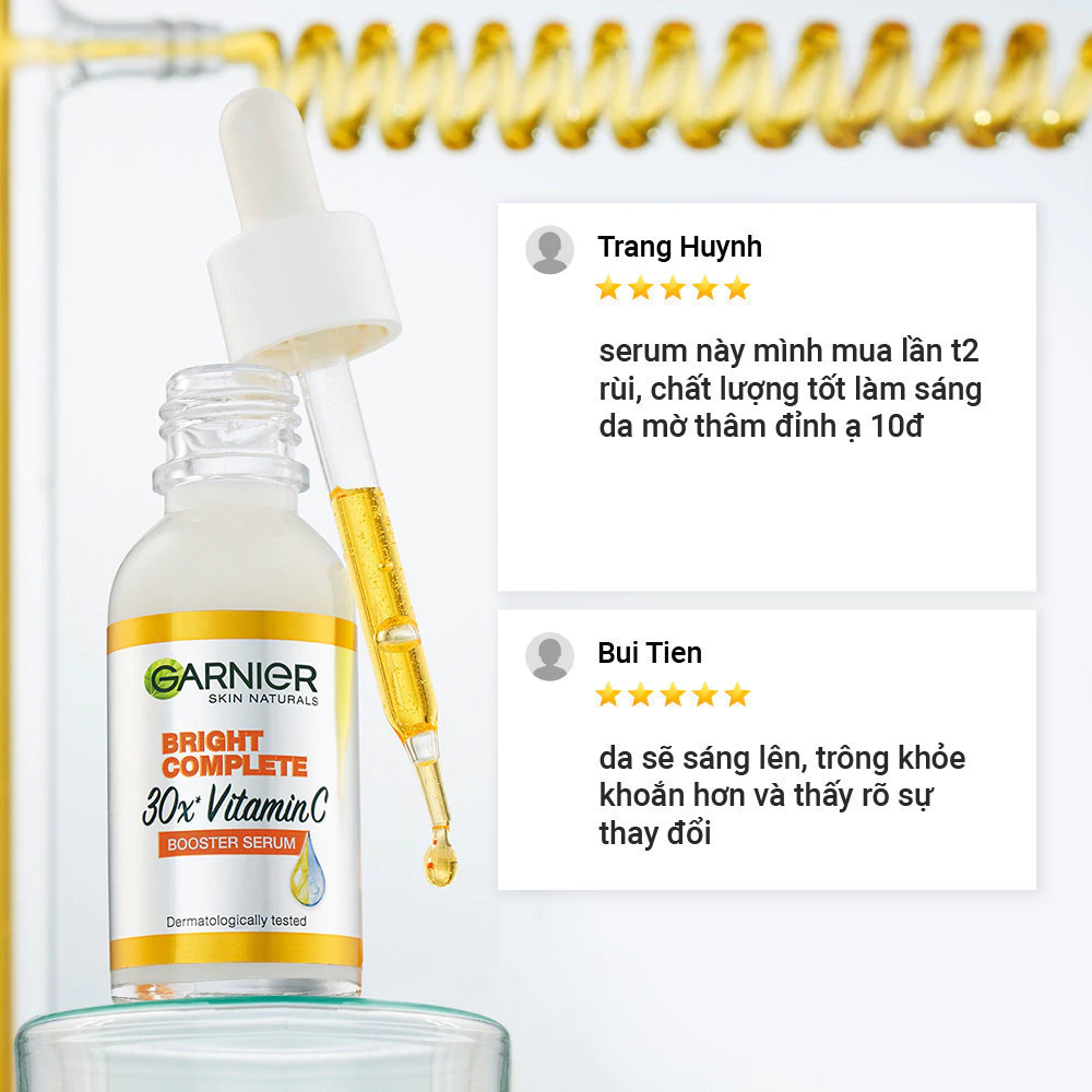 Serum Garnier Tinh Chất Tăng Cường Sáng Da Mờ Thâm GARNIER Light Complete Vitamin C 30X Booster Serum 30ml