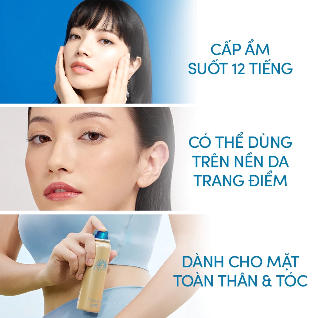 Xịt Chống Nắng Anessa Dưỡng Da Đa Năng 60g Perfect UV Sunscreen Skincare Spray N SPF50+ PA++++ (Mới)