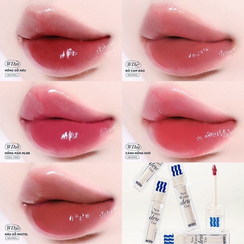 [New Dew] Son Tint Bóng Merzy Dạng Thạch, Bền Màu, Lâu Trôi Merzy New Watery Dew Tint 4g