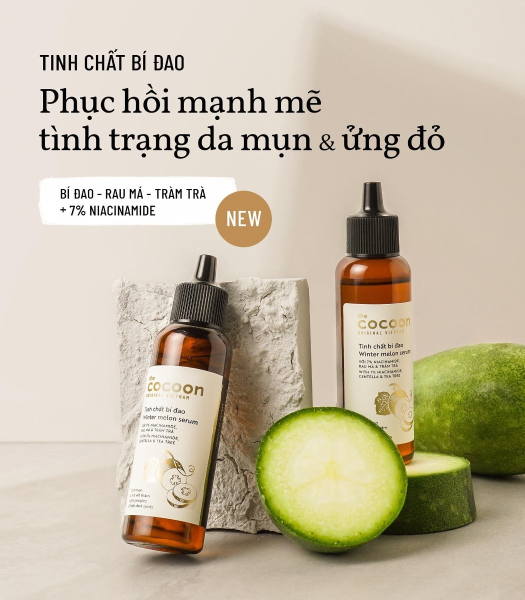 Serum Cocoon Hỗ Trợ Giảm Mụn, Làm Mờ Vết Thâm Xuất Bí Đao Winter Melon Serum N7 70ml