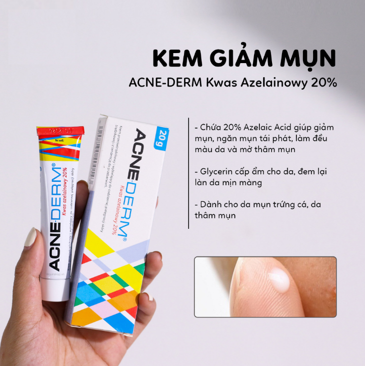 Kem Trị Mụn, Mờ Thâm Acne-Derm Kwas Azelainowy 20% 20g