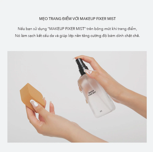 Xịt Khoá Makeup 3CE Có Nhũ Tạo Hiệu Ứng Nền Căng Bóng Shimmer Makeup Fixer 100ml