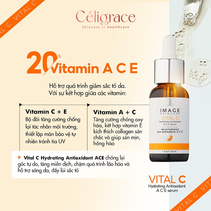 [CLESAL2401 - DATE 07/2024] Serum IMAGE Chống Lão Hóa Phục Hồi Da Vital C Hydrating Antioxidant ACE Serum 30ml