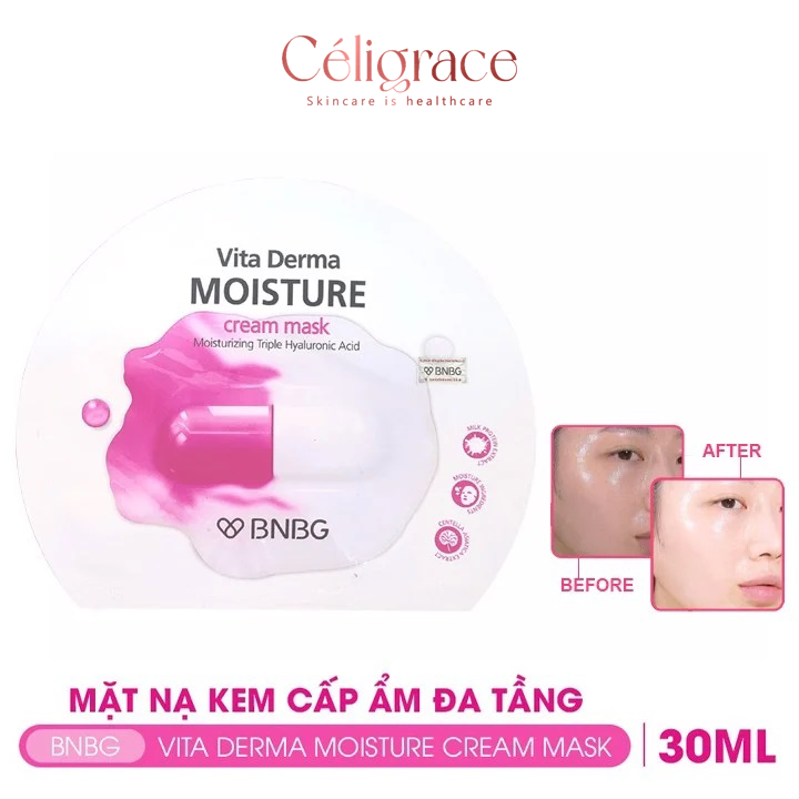 Mặt Nạ Kem BNBG Cấp Ẩm Đa Tầng Vita Derma Moisture Cream Mask 30ml
