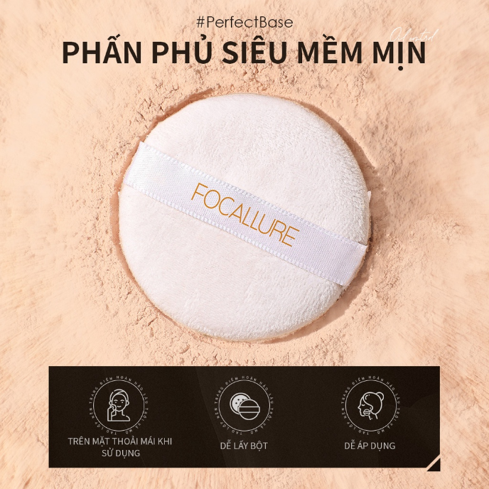 Phấn Phủ FOCALLURE Dạng Bột Kiềm Dầu Mềm Mại Tự Nhiên Poreless Matte Loose Powder FA-201 12