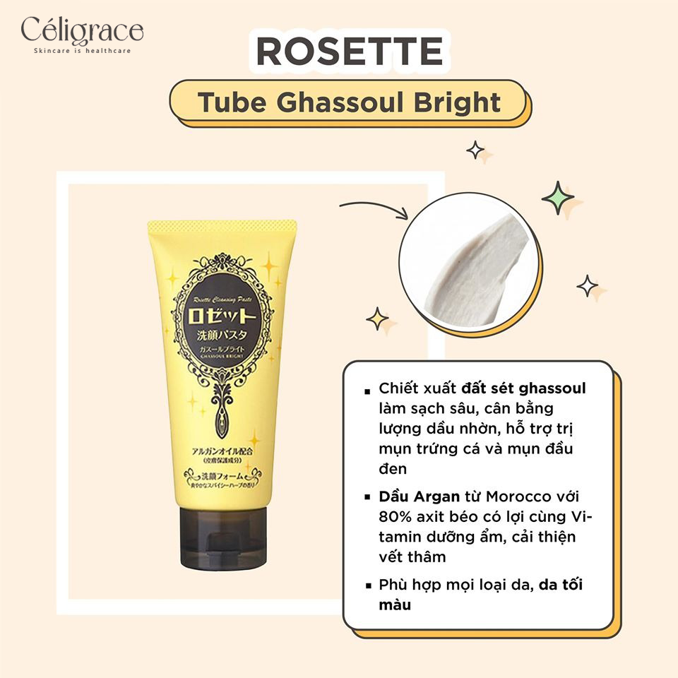 [SPECSAL24] Sữa Rửa Mặt Rosette Chiết Xuất Thiên Nhiên Face Wash Pasta 120g