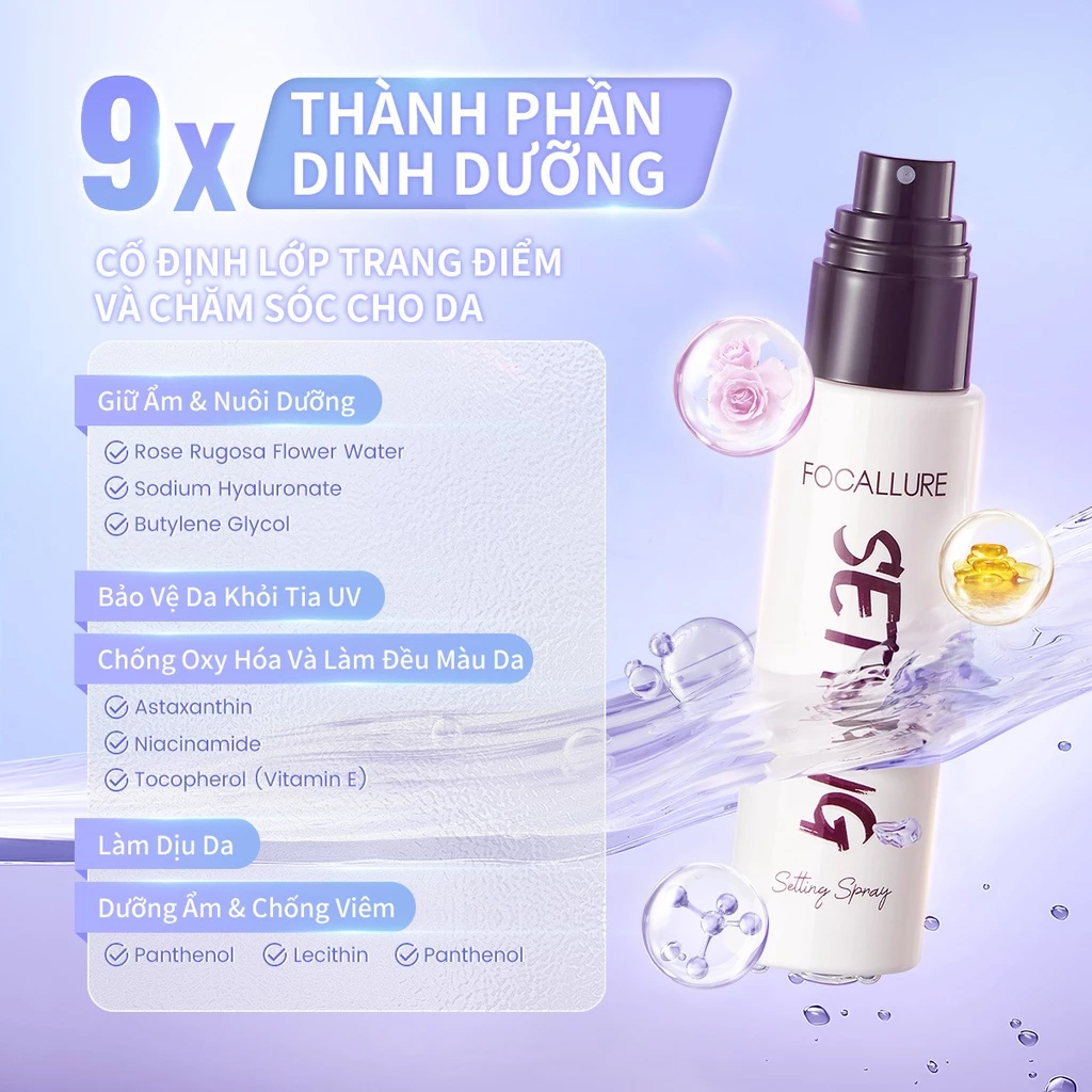 Xịt Khóa Makeup FOCALLURE Giữ Lớp Trang Điểm Bền Lâu Trôi FA352 #SP01 65ml
